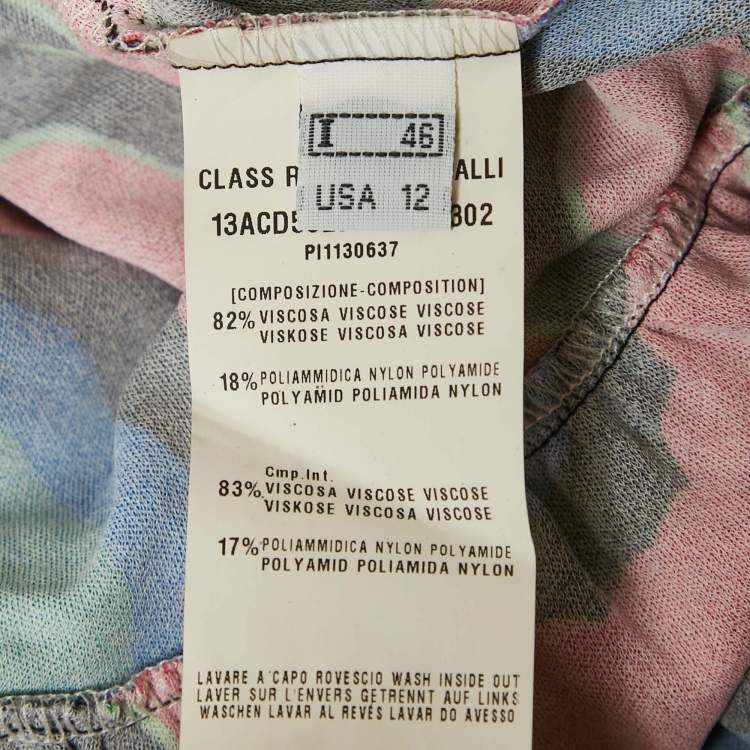 Pre Owned Class by Roberto Cavalli Multicolor Printed Lace Sleeveless Top  L 