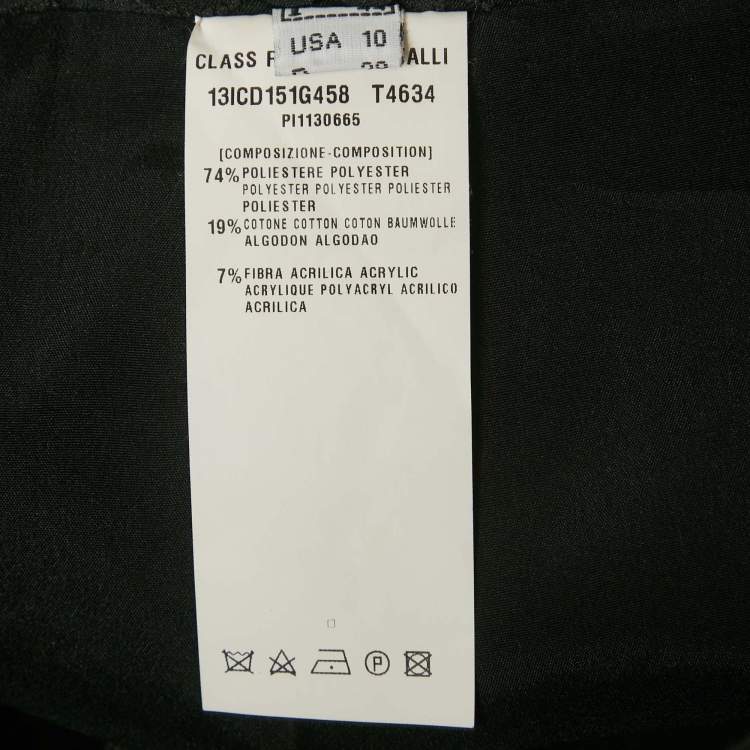 Pre Owned Class by Roberto Cavalli Black Floral Jacquard Pencil Skirt L