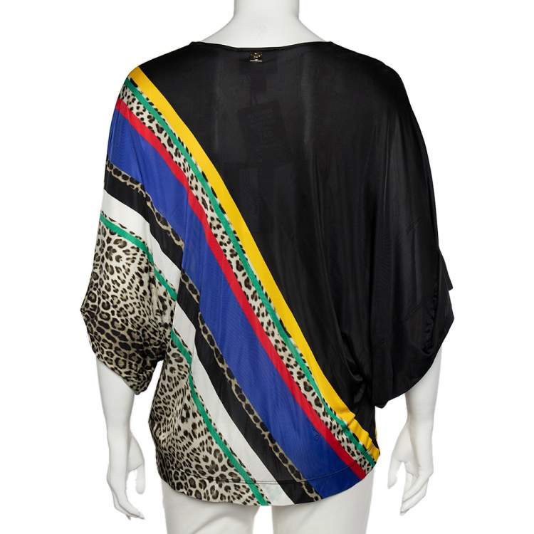 Pre Owned Class by Roberto Cavalli Multicolor Printed Jersey Oversized Top M