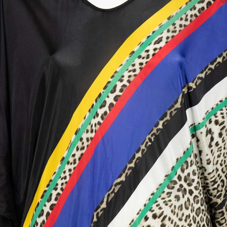 Pre Owned Class by Roberto Cavalli Multicolor Printed Jersey Oversized Top M