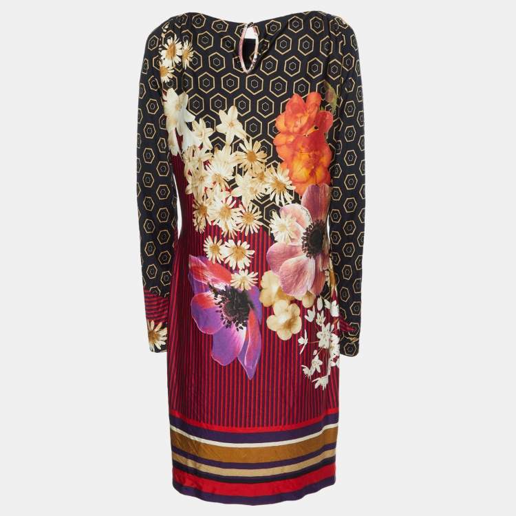Pre Owned Class by Roberto Cavalli Multicolor Printed Jersey Shift Dress L