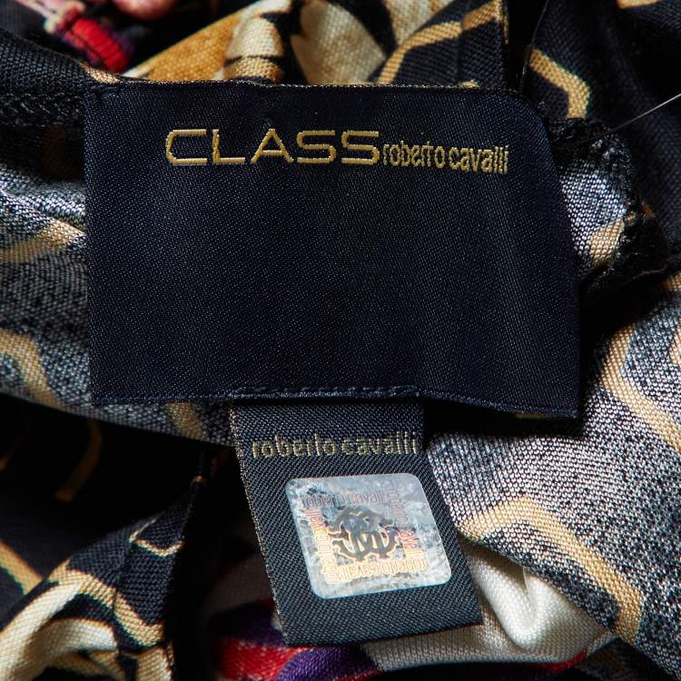 Pre Owned Class by Roberto Cavalli Multicolor Printed Jersey Shift Dress L
