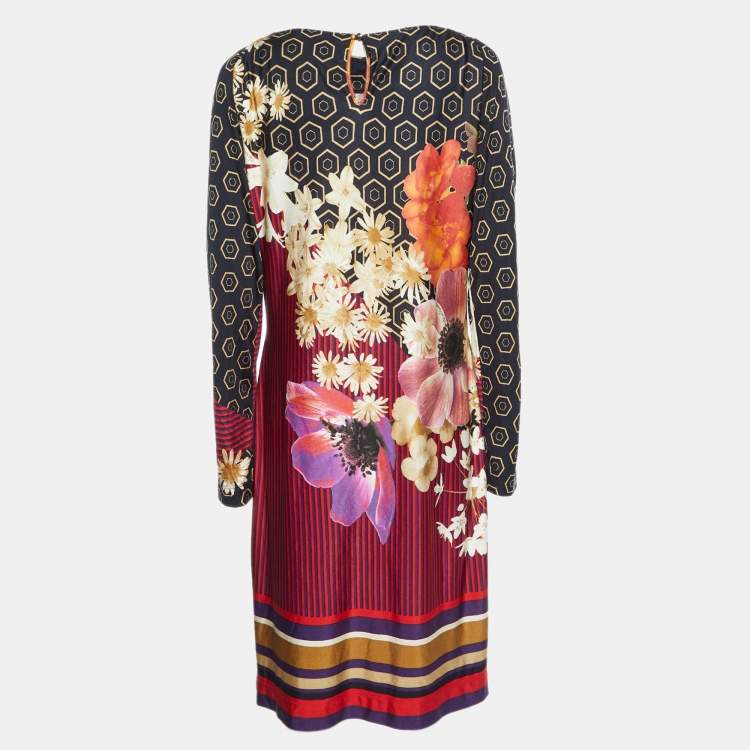 Pre Owned Class by Roberto Cavalli Multicolor Printed Jersey Shift Dress L