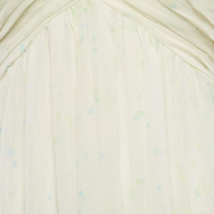 Pre Owned Class by Roberto Cavalli Green Floral Print Silk Maxi Dress M