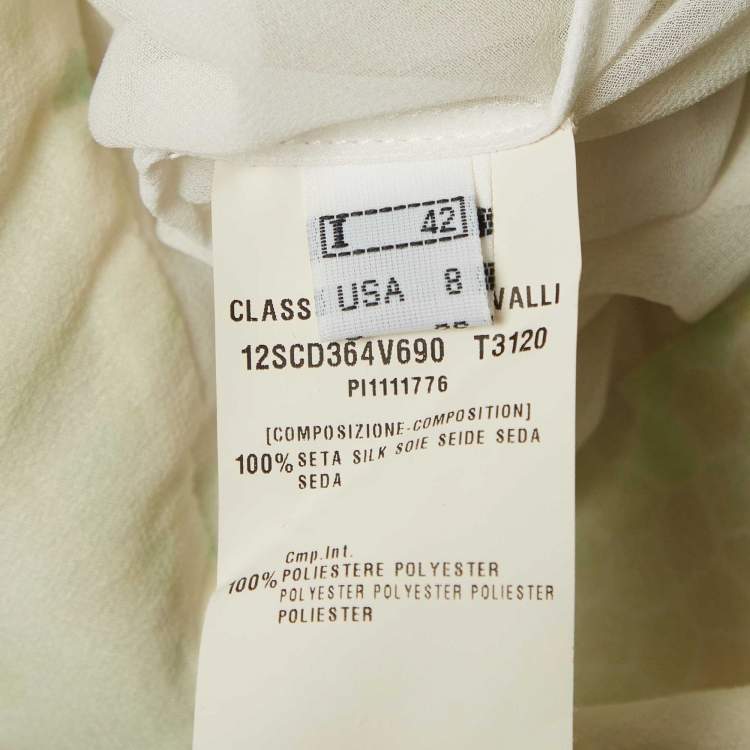 Pre Owned Class by Roberto Cavalli Green Floral Print Silk Maxi Dress M