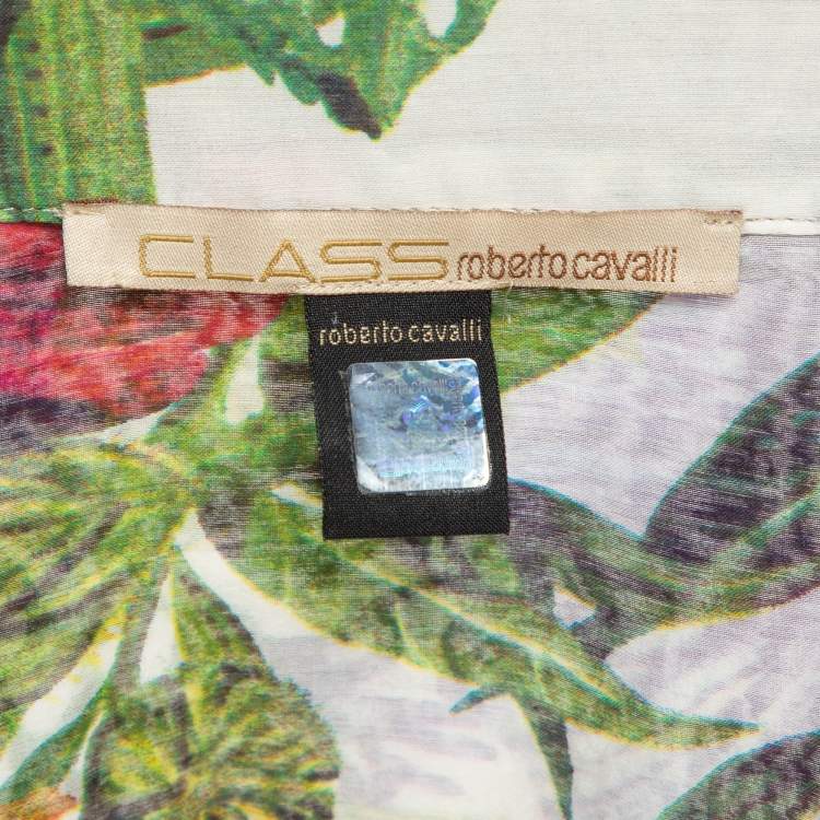 Pre Owned Class by Roberto Cavalli Multicolor Printed Cotton Blend Shirt L