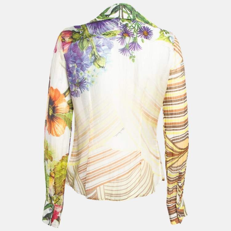 Pre Owned Class by Roberto Cavalli Multicolor Printed Cotton Blend Shirt L
