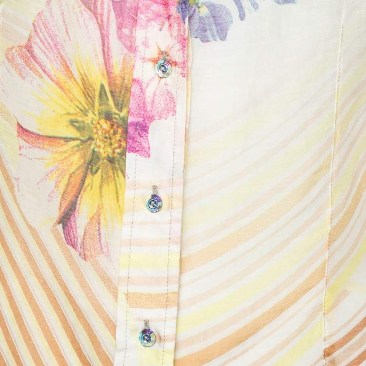 Pre Owned Class by Roberto Cavalli Multicolor Printed Cotton Blend Shirt L