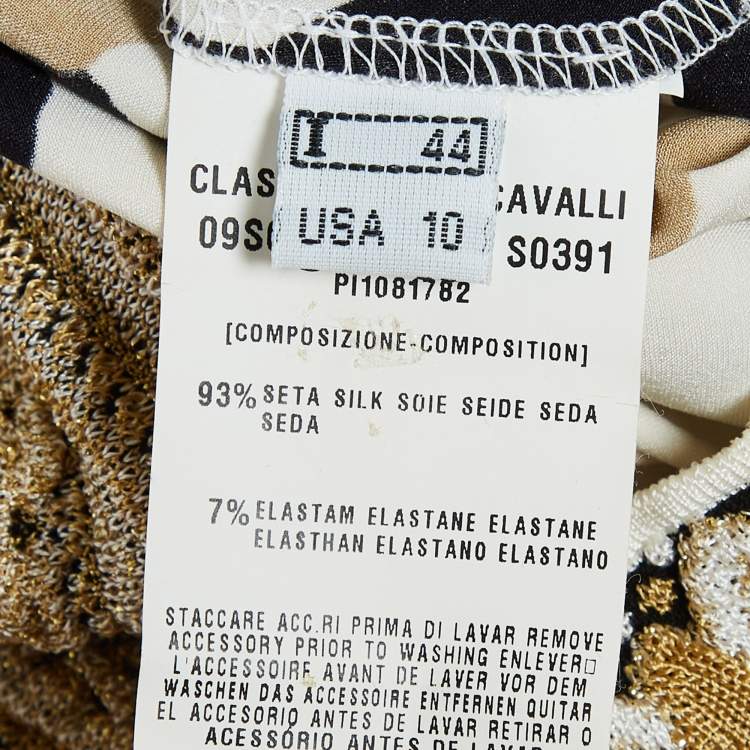 Pre Owned Class by Roberto Cavalli Brown Satin Embellished Halter Neck Top M