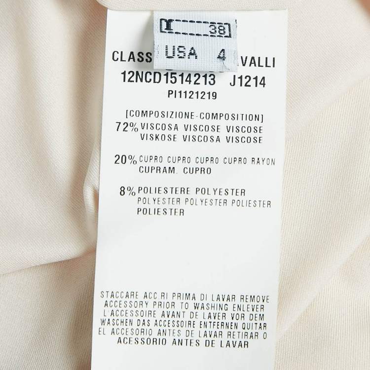 Pre Owned Class by Roberto Cavalli Light Beige Lurex Knit Maxi Dress S