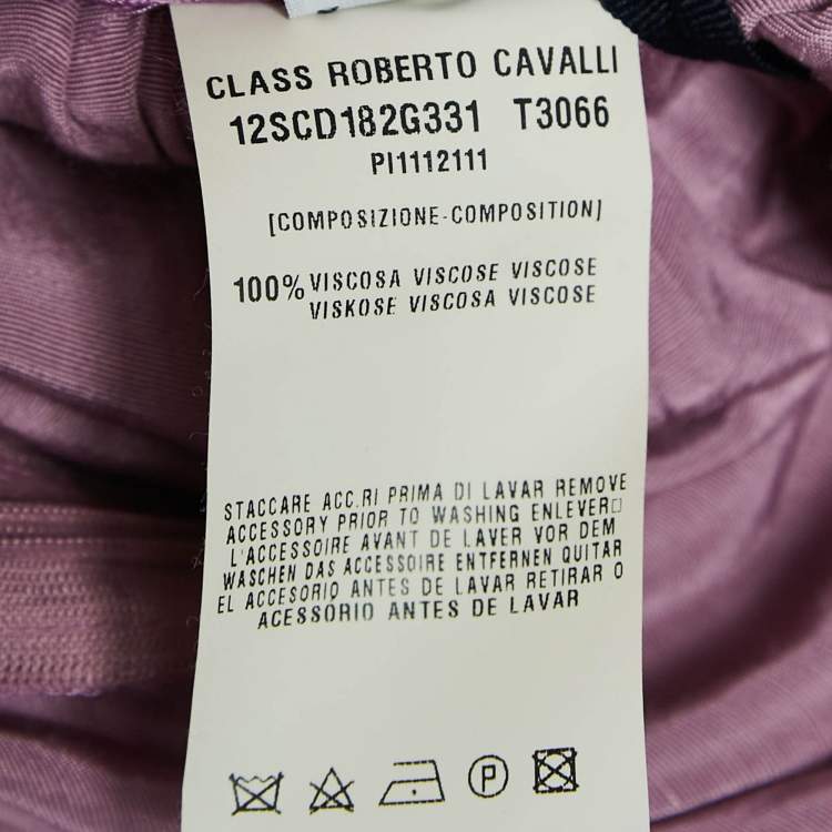 Pre Owned Class by Roberto Cavalli Purple Crepe Gathered Maxi Skirt M