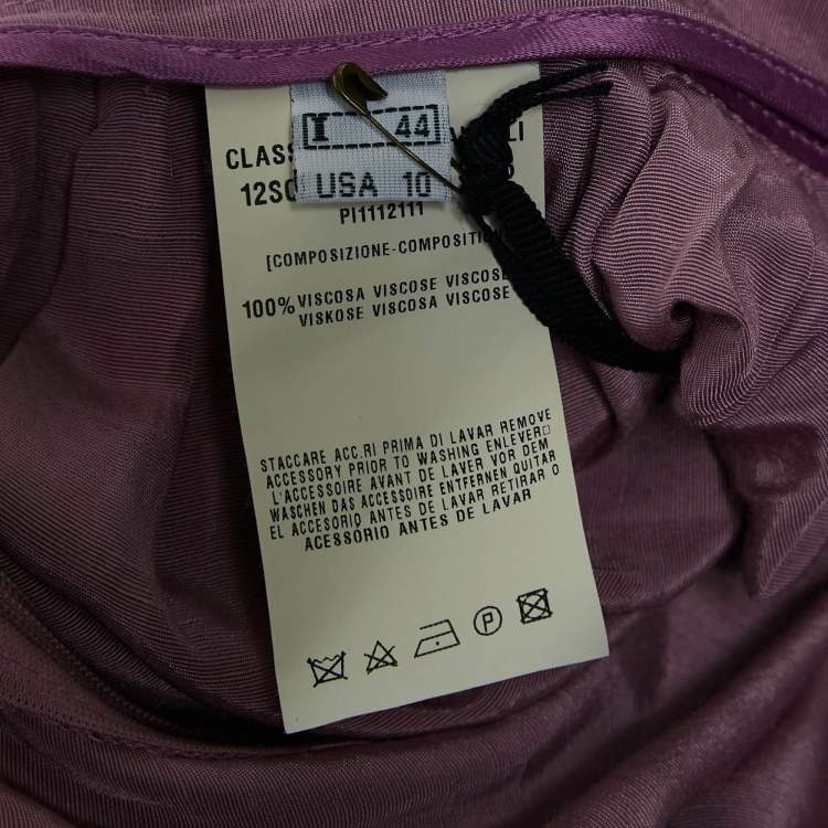 Pre Owned Class by Roberto Cavalli Purple Crepe Gathered Maxi Skirt M