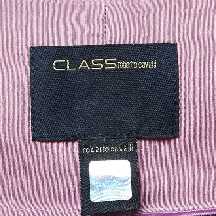 Pre Owned Class by Roberto Cavalli Purple Crepe Gathered Maxi Skirt M