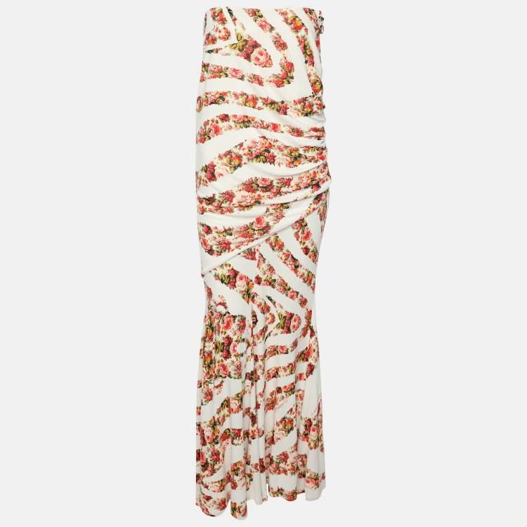 Pre Owned Class by Roberto Cavalli Multicolor Printed Jersey Strapless Dress M