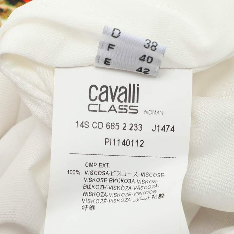 Pre Owned Class by Roberto Cavalli Multicolor Printed Jersey Strapless Dress M