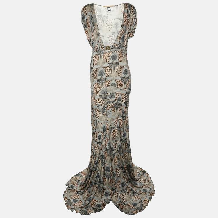 Pre Owned Class by Roberto Cavalli Multicolor Printed Jersery Dress M