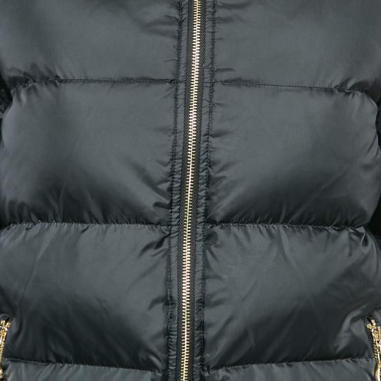 Pre Owned Class by Roberto Cavalli Black Synthetic Chain Detail Down Puffer Jacket S