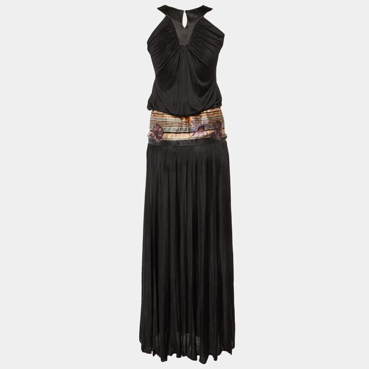 Pre Owned Class by Roberto Cavalli Black Jersey Halter Neck Maxi Dress S