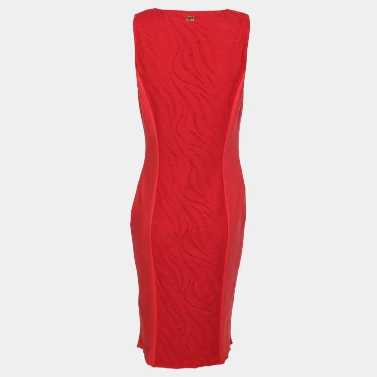 Pre Owned Class by Roberto Cavalli Red Knit Jersey Dress M