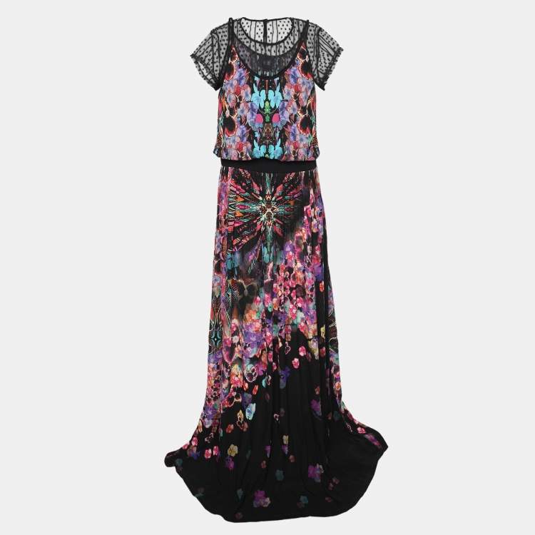 Pre Owned Class by Roberto Cavalli Multicolor Viscose Maxi Dress XL
