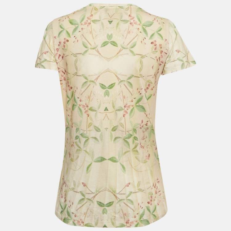 Pre Owned Class by Roberto Cavalli Beige Printed Jersey Beads Embellished T-Shirt M