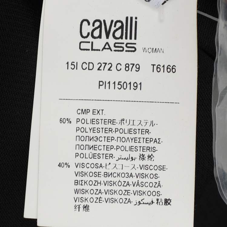 Pre Owned Class by Roberto Cavalli Black Diamond Pattern Chiffon Blouse M