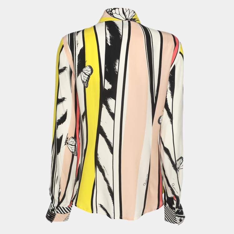 Pre Owned Class by Roberto Cavalli Multicolor Printed Silk Shirt M