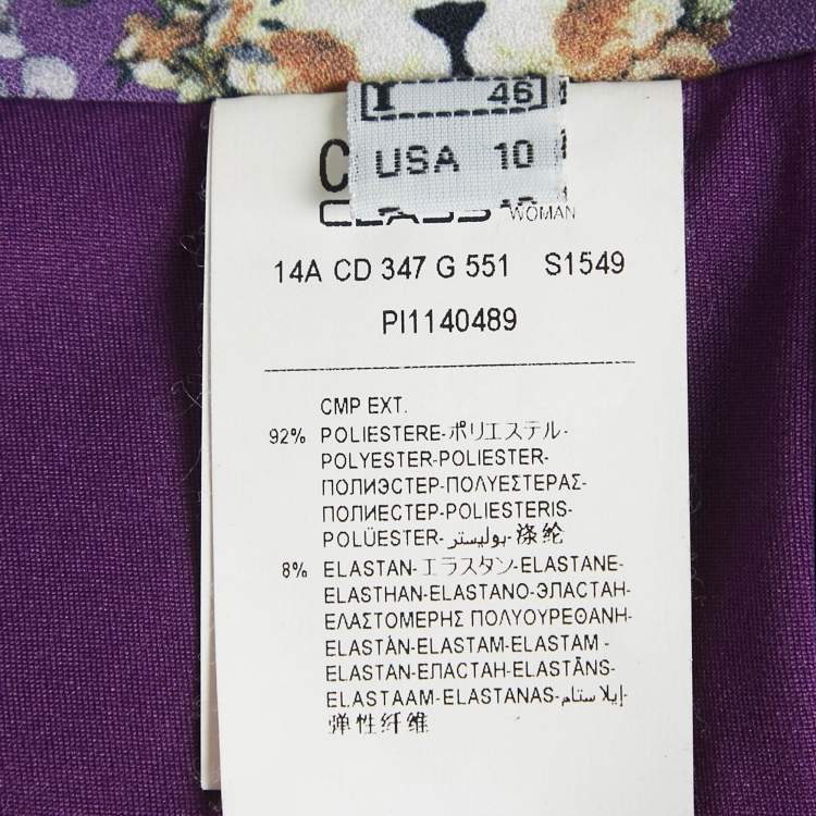 Pre Owned Class by Roberto Cavalli Purple Floral Print Crepe Flared Maxi Skirt L