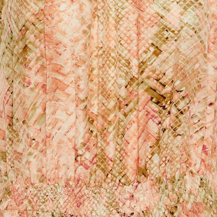Pre Owned Class by Roberto Cavalli Pink Snake Print Silk Maxi Dress M