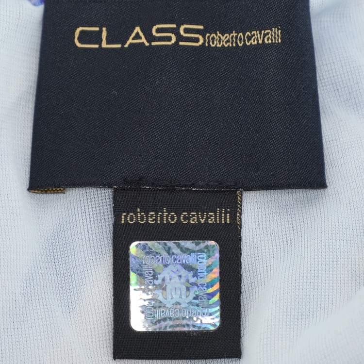 Pre Owned Class by Roberto Cavalli Multicolor Stretch Viscose Blend Midi Dress M