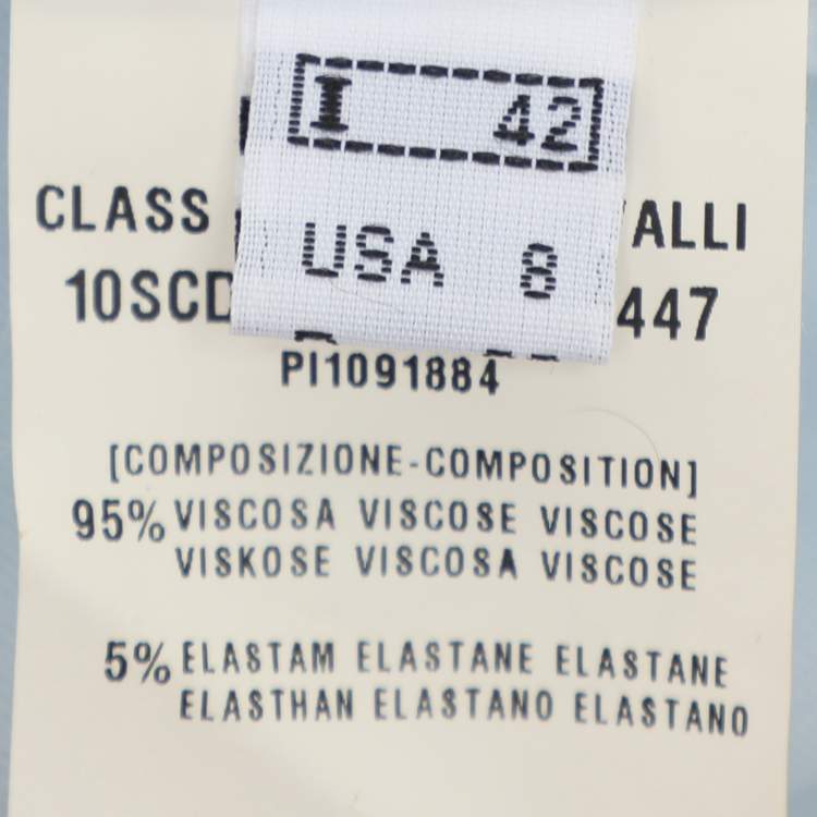 Pre Owned Class by Roberto Cavalli Multicolor Stretch Viscose Blend Midi Dress M