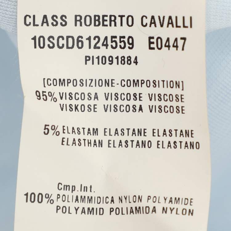 Pre Owned Class by Roberto Cavalli Multicolor Stretch Viscose Blend Midi Dress M