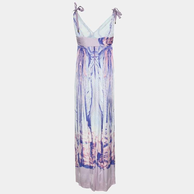 Pre Owned Class by Roberto Cavalli Multicolor Stretch Viscose Blend Midi Dress M