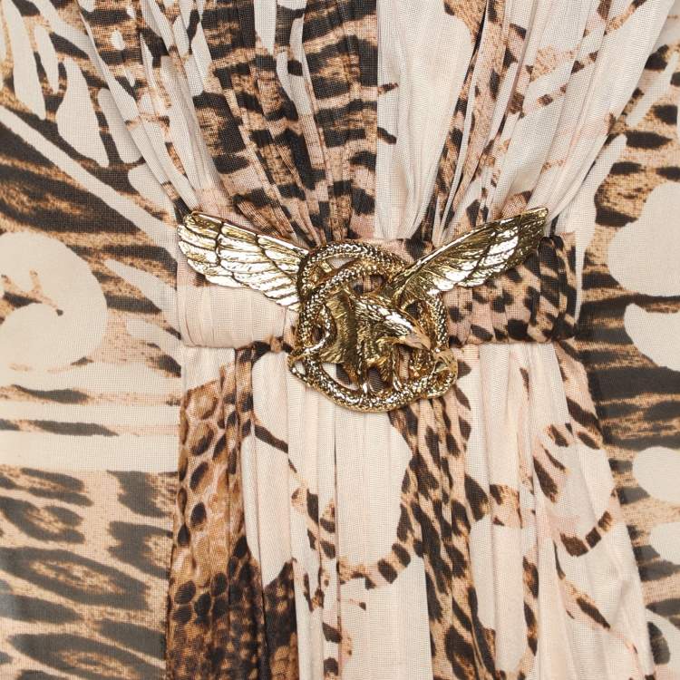 Pre Owned Class by Roberto Cavalli Animal Print Viscose Blend Long Dress S