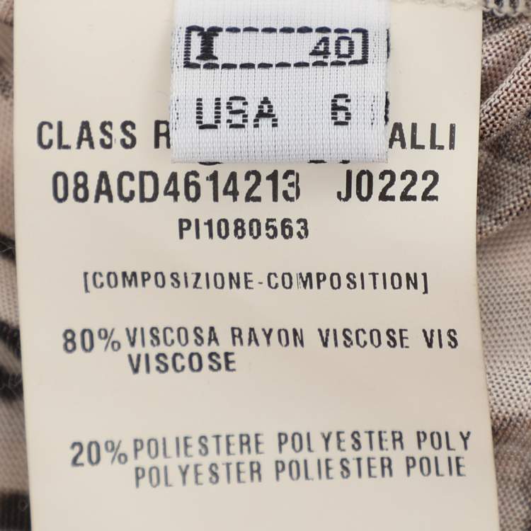 Pre Owned Class by Roberto Cavalli Animal Print Viscose Blend Long Dress S