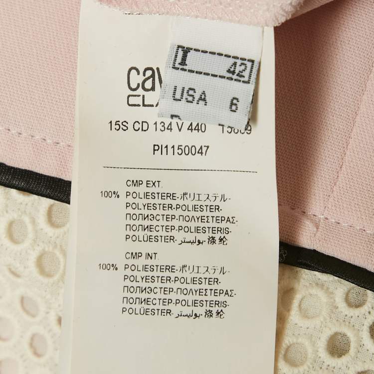 Pre Owned Class by Roberto Cavalli Pink Lace and Cotton Mini Dress M