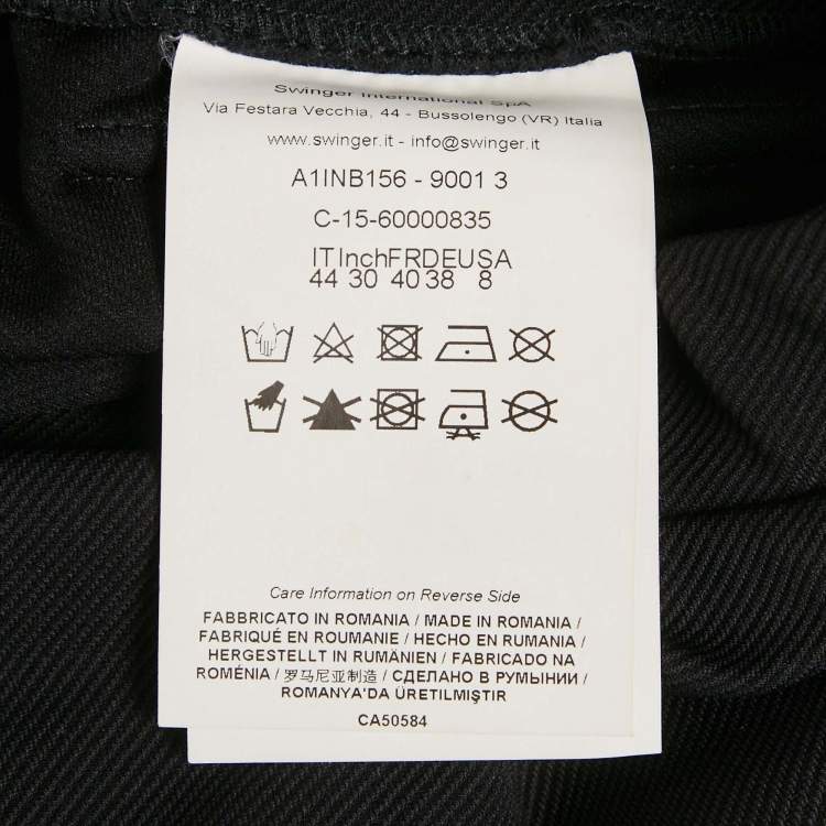 Pre Owned Class by Roberto Cavalli Black Gabardine Pocket Detail Leggings M