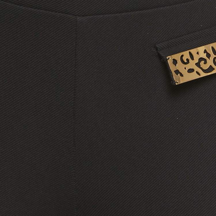 Pre Owned Class by Roberto Cavalli Black Gabardine Pocket Detail Leggings M
