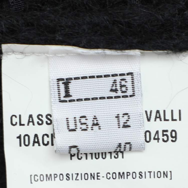 Pre Owned Class by Roberto Cavalli Black Wool Knit Cardigan L