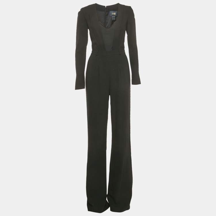 Pre Owned Class by Roberto Cavalli Black Wool Blend Jumpsuit S