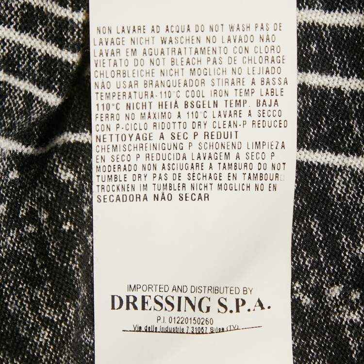 Pre Owned Class by Roberto Cavalli Black Printed Knit Silk Trim Cardigan S