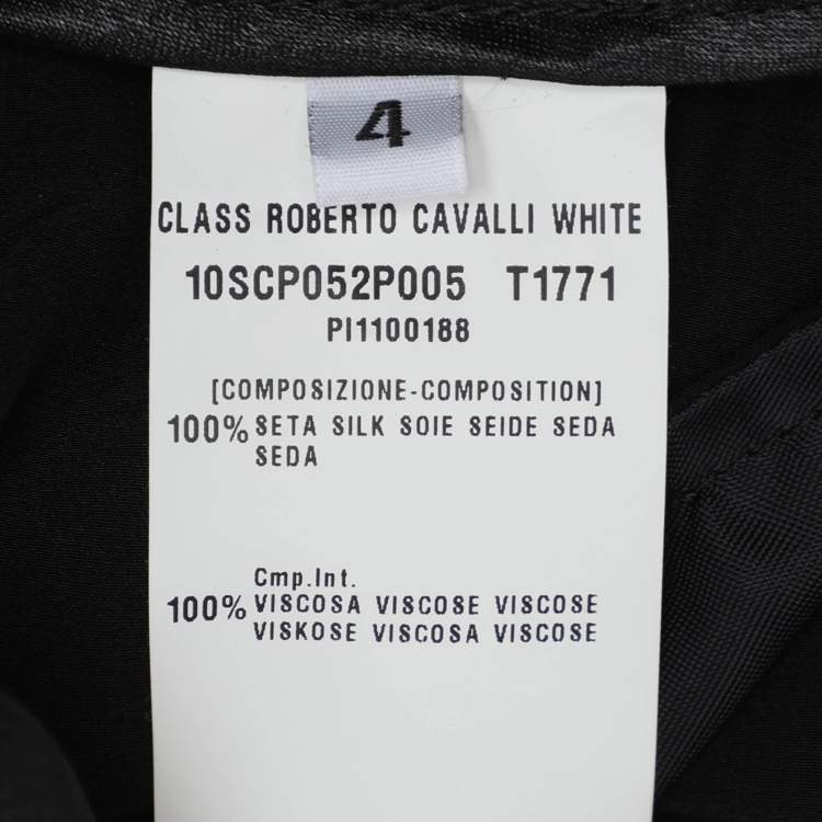 Pre Owned Class by Roberto Cavalli Black Silk Wide Leg Trousers XXL
