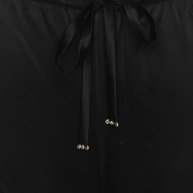 Pre Owned Class by Roberto Cavalli Black Silk Palazo Pants S
