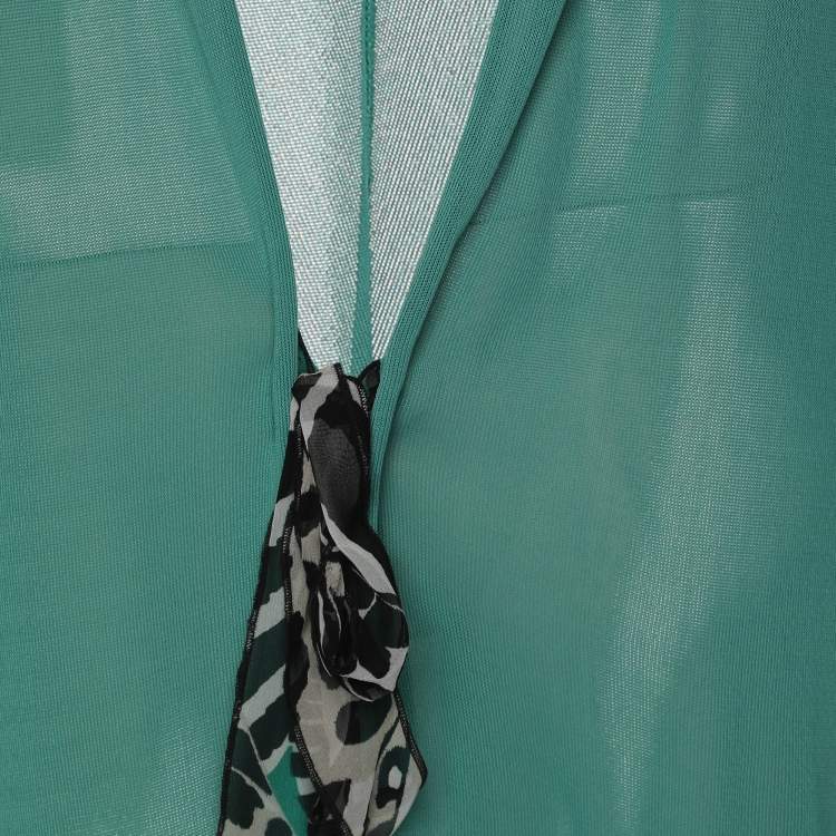 Pre Owned Class by Roberto Cavalli Green/Black Knit Open Long Cardigan S