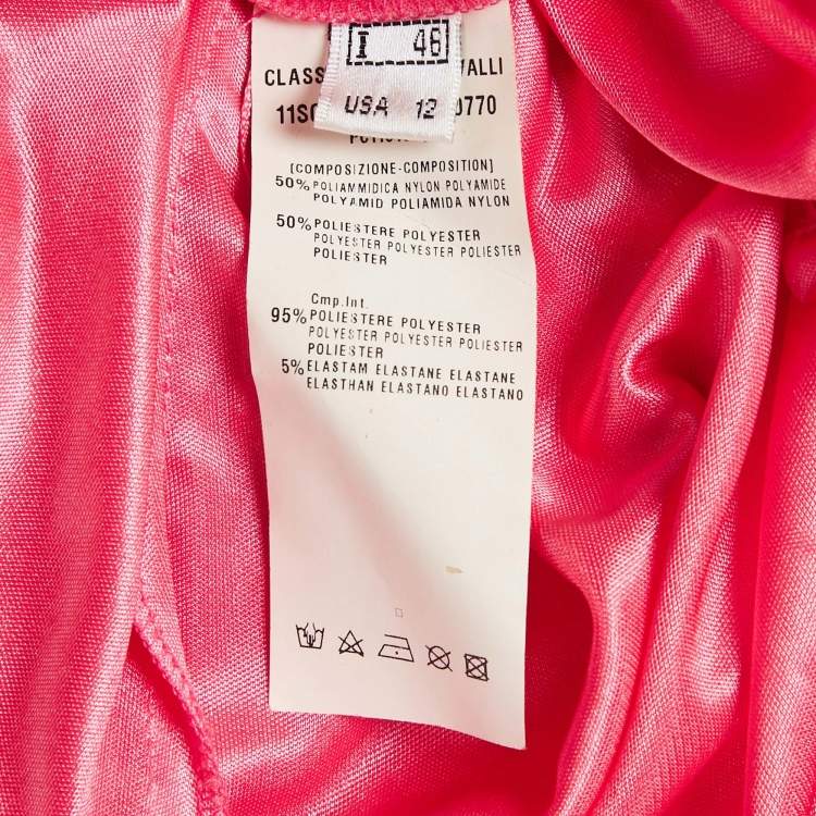 Pre Owned Class by Roberto Cavalli Pink Applique Detail Tulle Sleeveless Maxi Dress L 