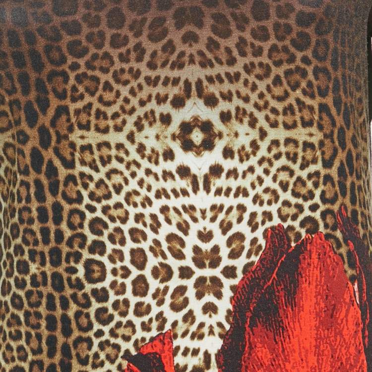 Pre Owned Class by Roberto Cavalli Black Printed Jersey Long Sleeve Top S