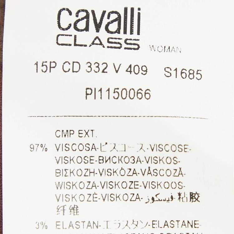 Pre Owned Class by Roberto Cavalli Multicolor Floral Print Crepe Maxi Dress M   