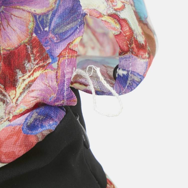 Pre Owned Class by Roberto Cavalli Multicolor Floral Print Crepe Maxi Dress M   