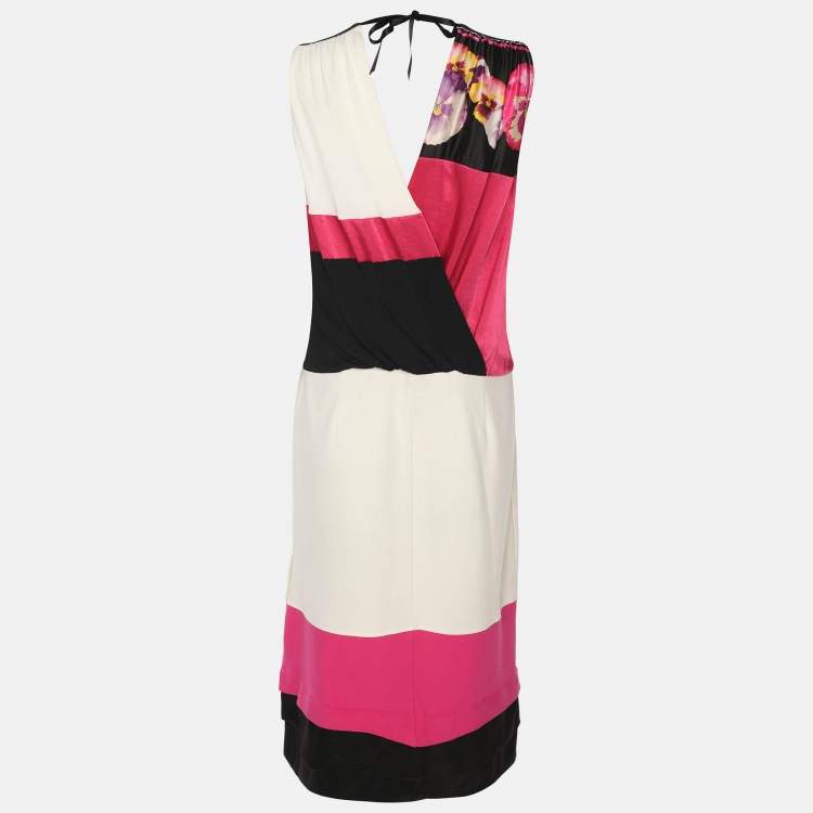 Pre Owned Class by Roberto Cavalli Multicolor Stretch Crepe Sleeveless Midi Dress M