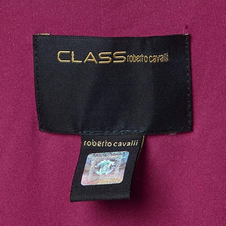 Pre Owned Class by Roberto Cavalli Magenta Pink Jersey peplum Hem Top M